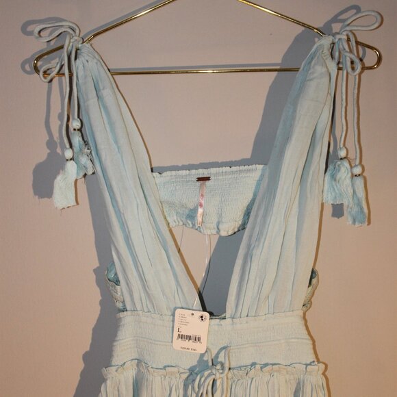 NWT Free People Santa Maria Maxi Dress, Sky, Women's L - Picture 2 of 6